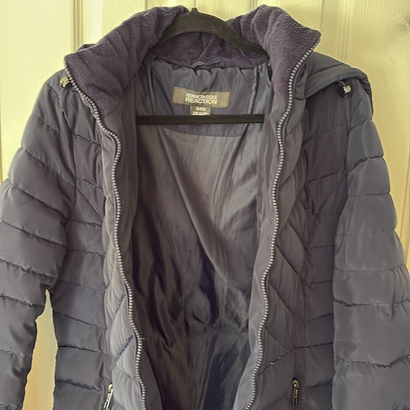 Women Navy Blue Puffer Coat - Picture 4 of 6